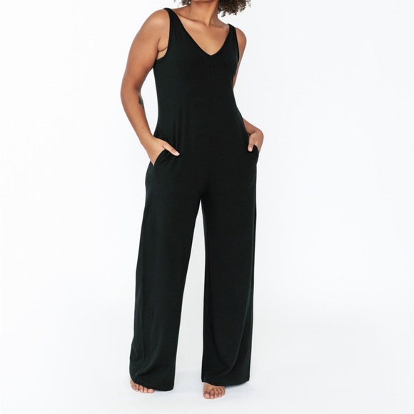 Smash + Tess Pants - Smash + Tess Tuesday Wide Leg Romper Black Size L